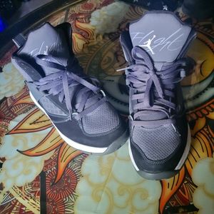 Gray and black Jordan air